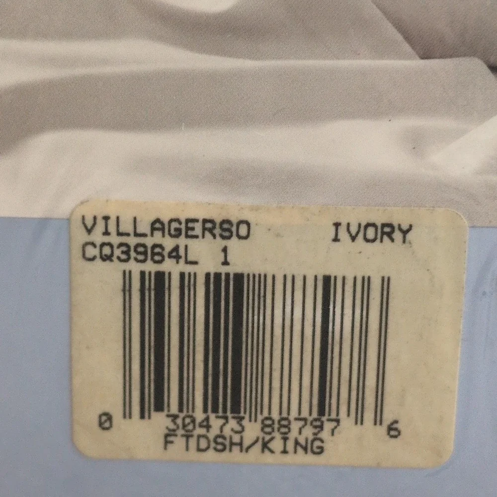 Vintage Villager Fitted Sheet King Ivory Carefree Comfort 200TC Liz Claiborne - Picture 4 of 5